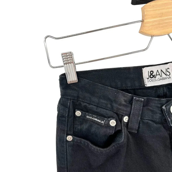 Dolce & Gabbana Vintage Jeans Black Denim Straight Leg Baggy Size 27 - Picture 4 of 14